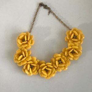 J.Crew Yellow Flower Statement Necklace